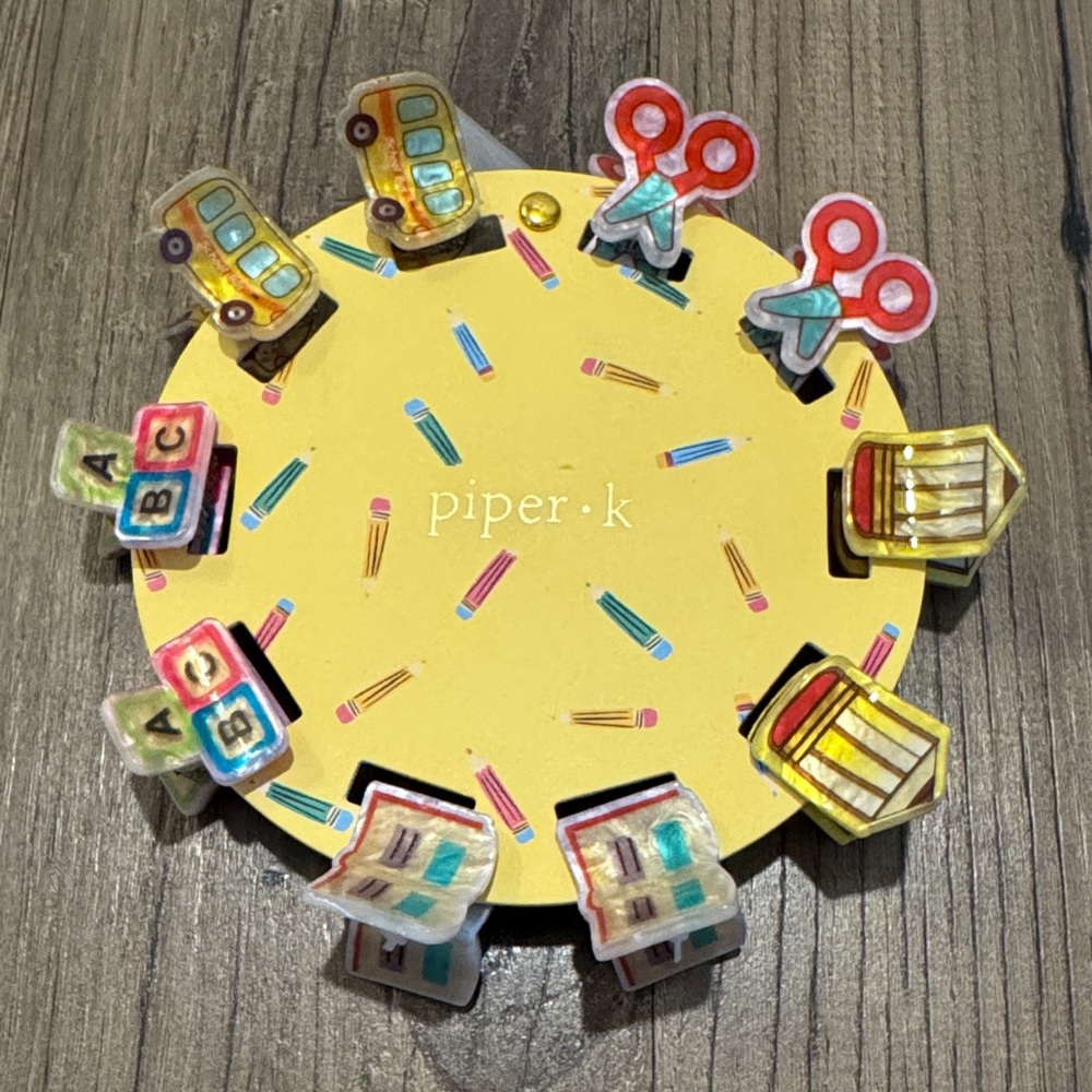 NWT Piper K Mini School Supply Hair Clips for Back to School